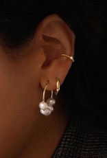 Leah Alexandra Cannes Mini Pearl Hoop Earrings