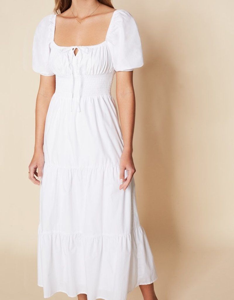 Faithfull Rene Midi Dress - White