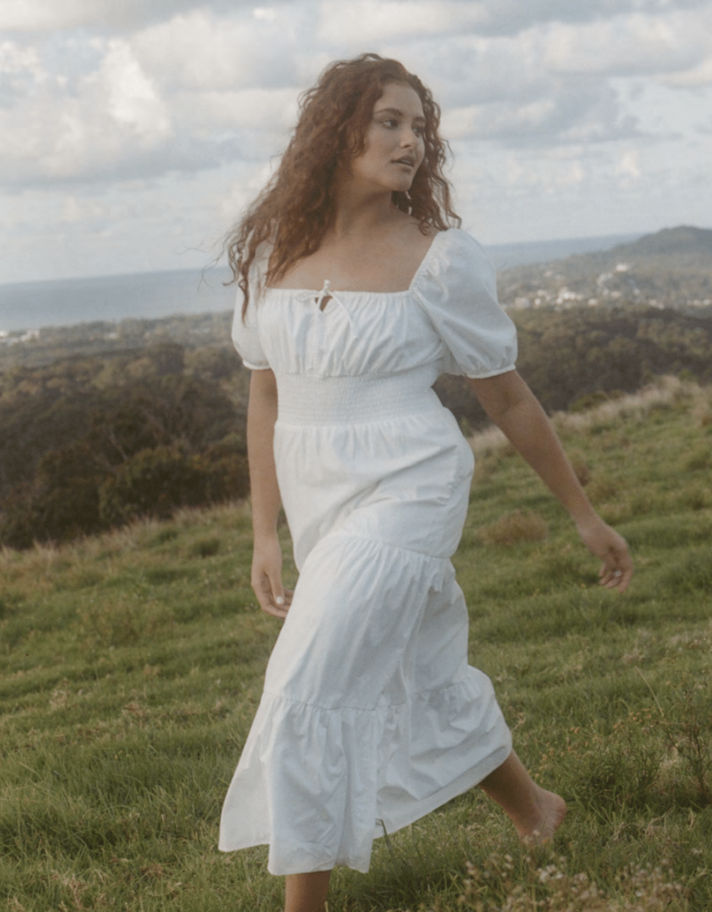 Rene Midi Dress - White - Adorn Boutique