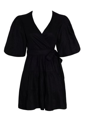 Faithfull Rooney Linen Wrap Mini Dress