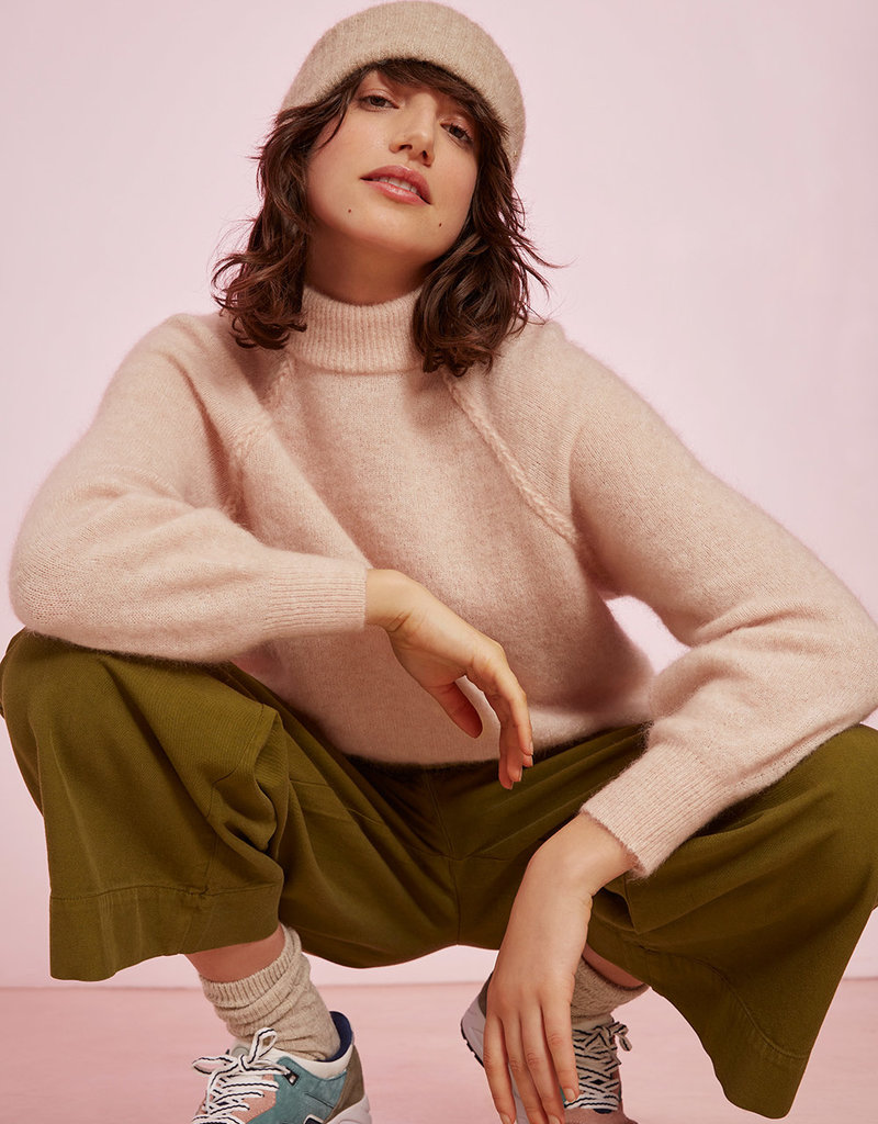Des Petits Hauts Cosette Beige  High-Neck Pullover (FINAL SALE)