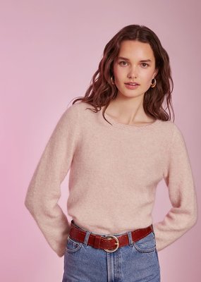 Des Petits Hauts Colombe Pullover with Braided Neckline and Cuff