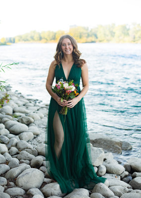 Luxxel Selena Tulle Maxi Dress in Dark Green *Only Large Left* *Fits Small*