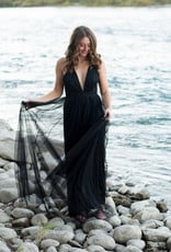 Luxxel Selena Tulle Maxi Dress in Black