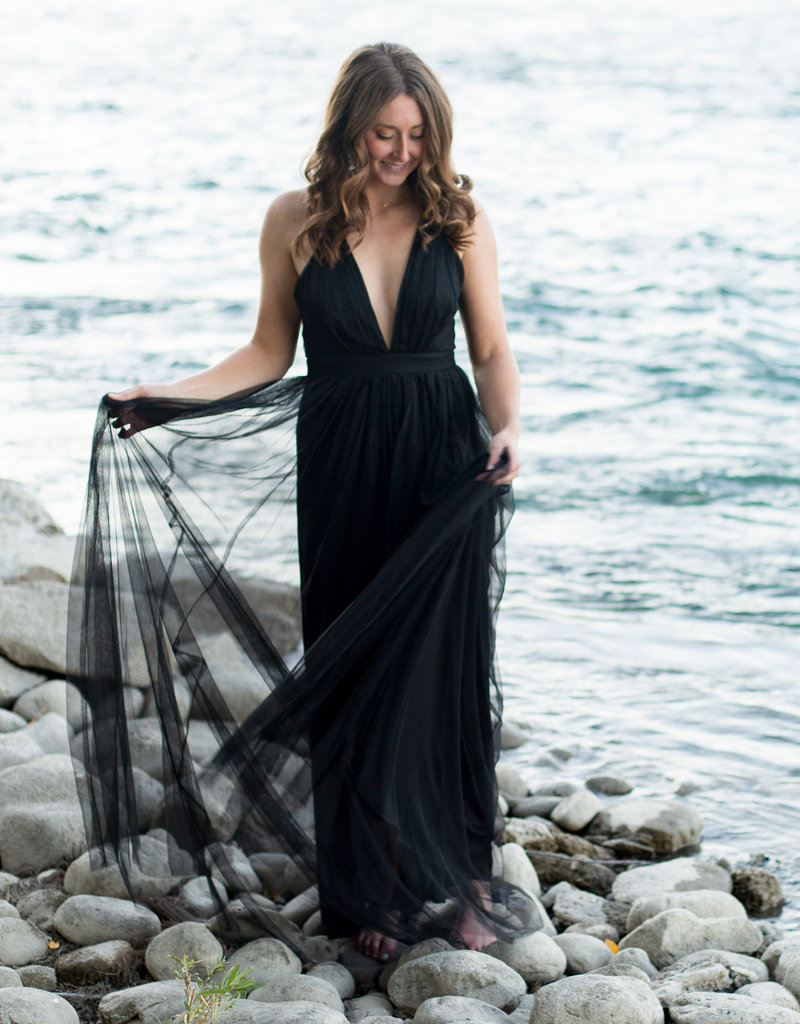 Luxxel Selena Tulle Maxi Dress in Black