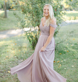 Amelia Couture - Baby Fox Amelia Sweetheart Pleated Gown in Pale Mauve