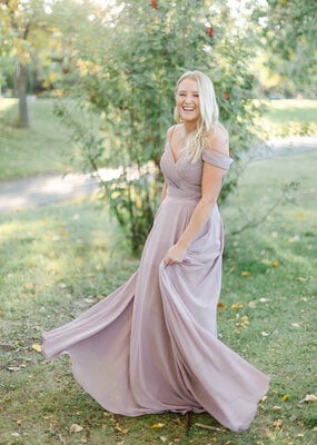 Amelia Couture - Baby Fox Amelia Sweetheart Pleated Gown in Pale Mauve