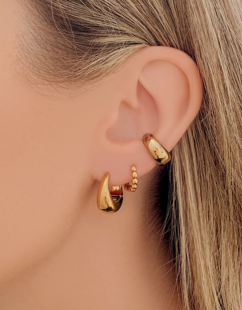 Sugar Blossom 18K Gold Plated Stainless Steel Hoops