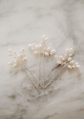 Luna & Stone Hadera Hair Pins (set of 3) Silver