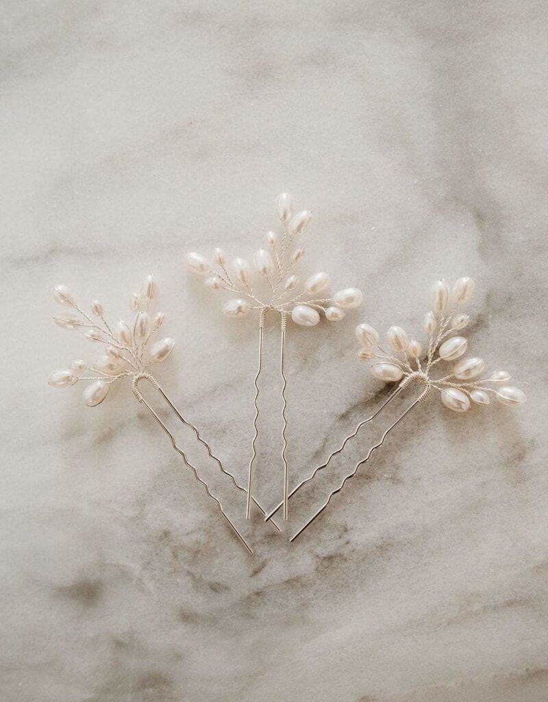 Luna & Stone Hadera Hair Pins (set of 3) Silver