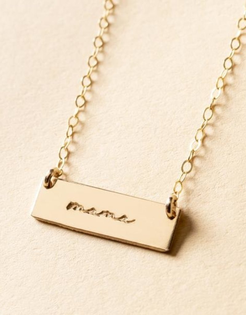 Mama Bear Bar Necklace in Hand Stamped Copper — Smithstine