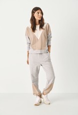 Part Two Leva Jersey Pants in Color Block Neutral