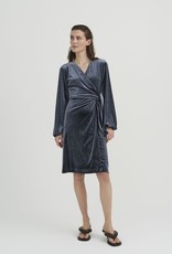 InWear Goriel Velvet Wrap Dress in Midnight Blue