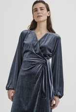 InWear Goriel Velvet Wrap Dress in Midnight Blue