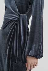 InWear Goriel Velvet Wrap Dress in Midnight Blue