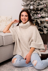 Part Two Loraine Poncho Pullover in Cement