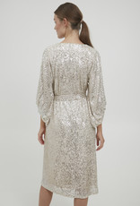ICHI Fauci Sequin Midi Dress in Silver (FINAL SALE)