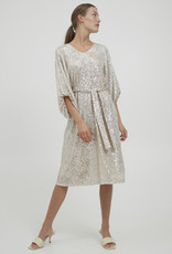 ICHI Fauci Sequin Midi Dress in Silver (FINAL SALE)