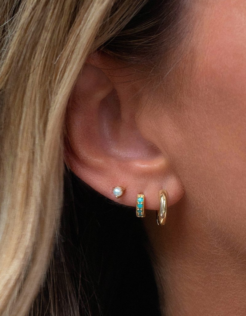 Leah Alexandra Margo Hoops Gold - 12mm