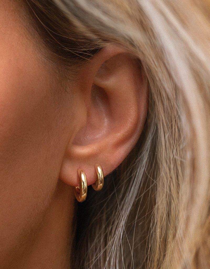 Leah Alexandra Margo Hoops Gold - 12mm