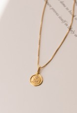 Leah Alexandra Round Love Token Necklace - Gold