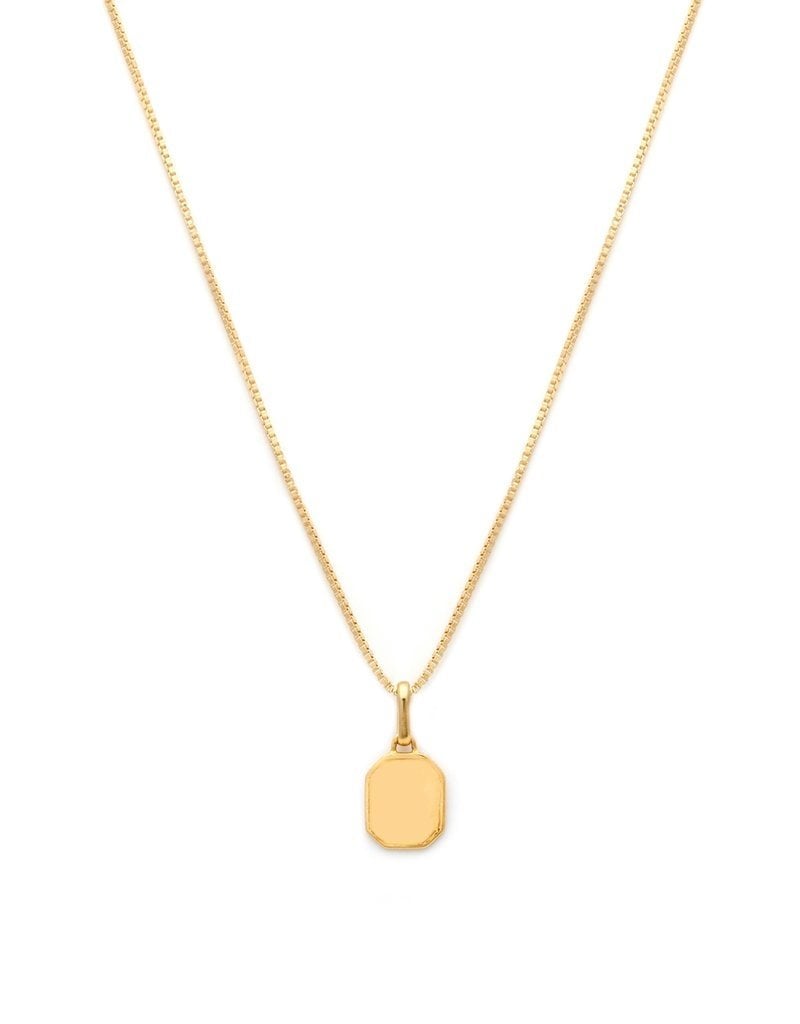 Leah Alexandra Square Love Token Necklace - Gold