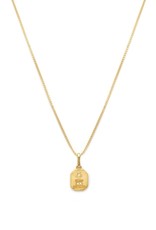 Leah Alexandra Square Love Token Necklace - Gold