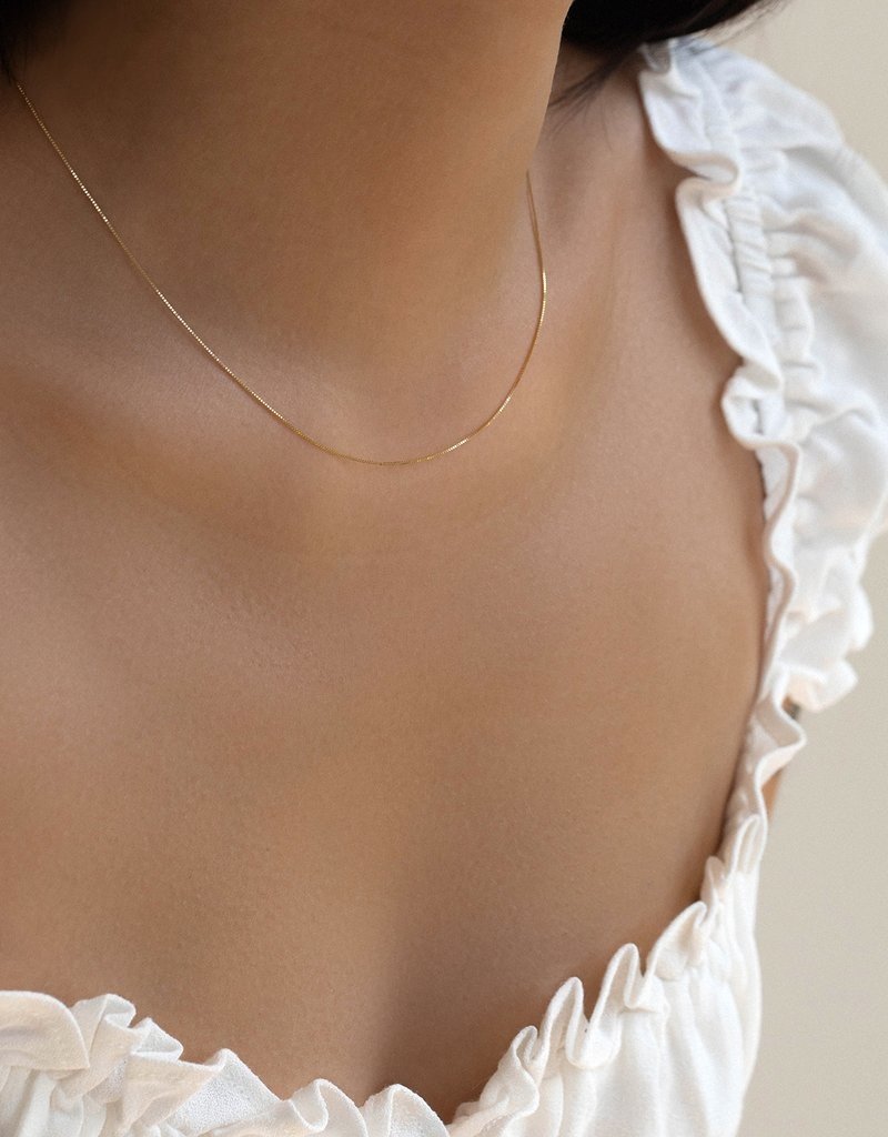 Baby Box Chain Necklace 10k Gold 