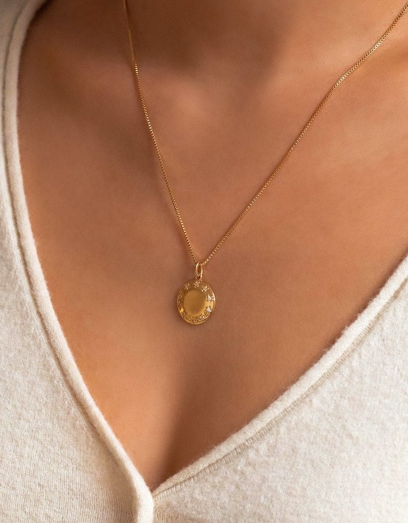 Leah Alexandra Stellar Coin Necklace CZ