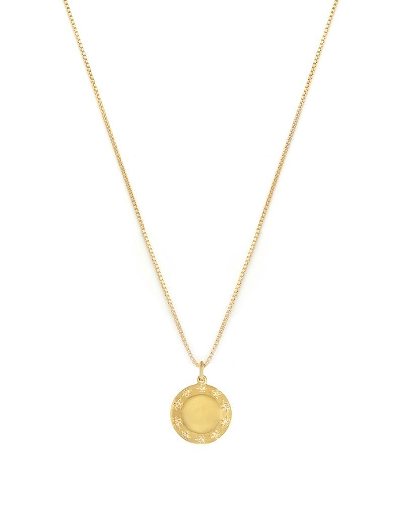 Leah Alexandra Stellar Coin Necklace CZ