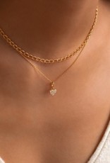 Leah Alexandra Heart Pave Necklace CZ