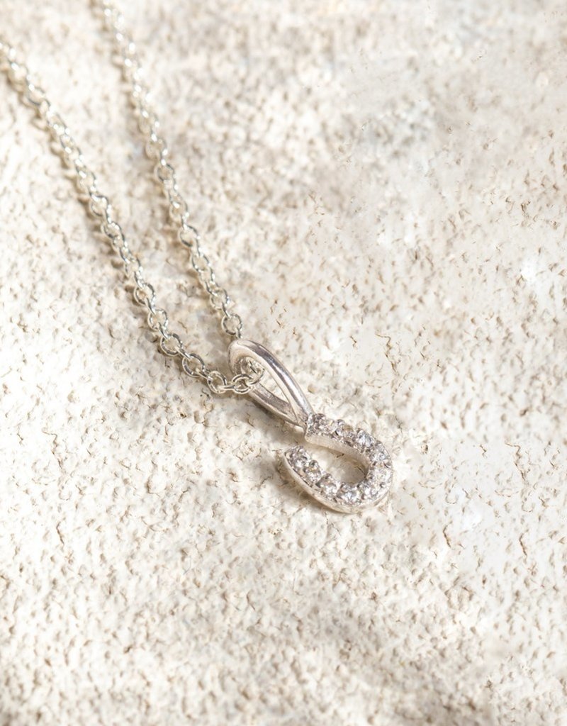 Leah Alexandra Tiny Horseshoe Necklace - CZ