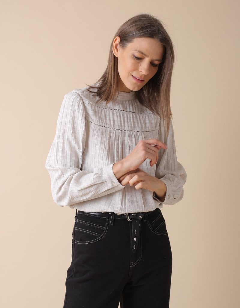 Indi and Cold Cara High-Neck Blouse