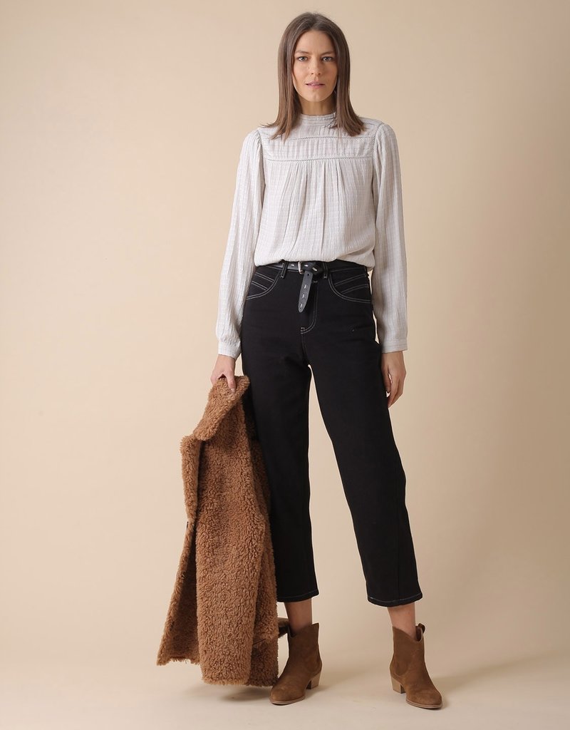 Indi and Cold Cara High-Neck Blouse