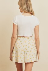 Dress Forum Buttercup A-Line Mini Skirt in Cream/Yellow
