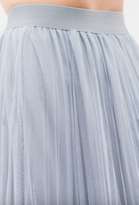 Taba Layered Tulle Midi Skirt With Elastic Waist