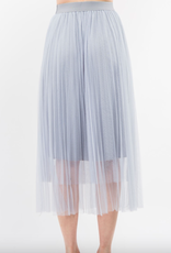 Taba Layered Tulle Midi Skirt With Elastic Waist