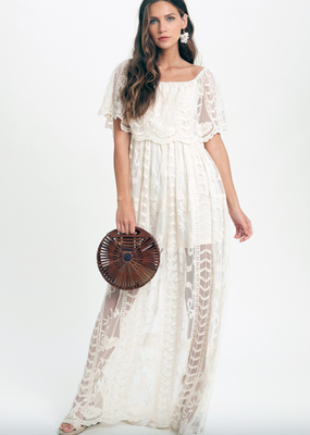 Dress Day Rowan Lace Off-The-Shoulder Maxi Dress in White