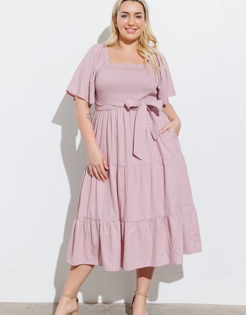 Polagram Maisey Square Neck Bubble Sleeve Tiered Maxi Dress (FINAL SALE)