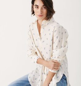 Part Two Kassias Textured Floral Button-Up Boyfriend Shirt