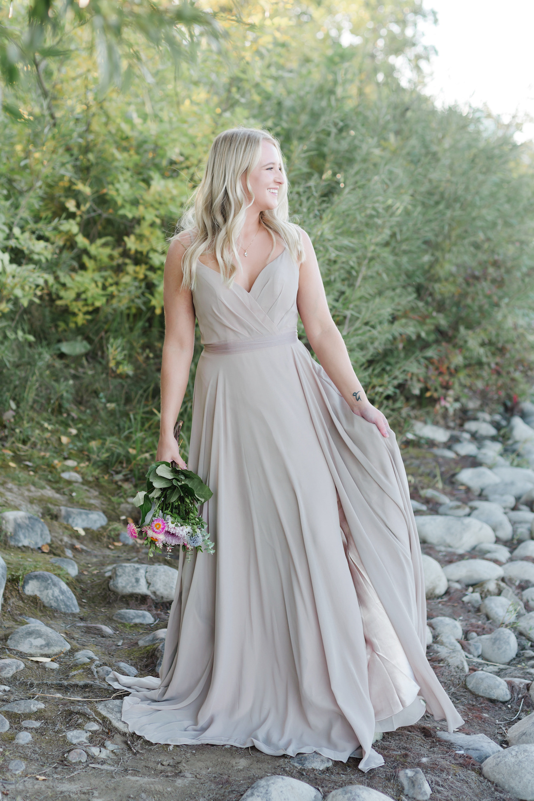 Crinkle chiffon bridesmaid dress outlet