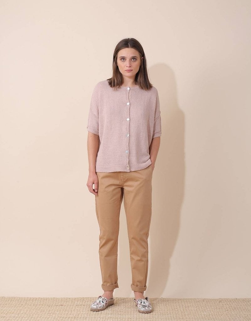 Indi and Cold Liz Short Sleeve Linen Cardigan (FINAL SALE)