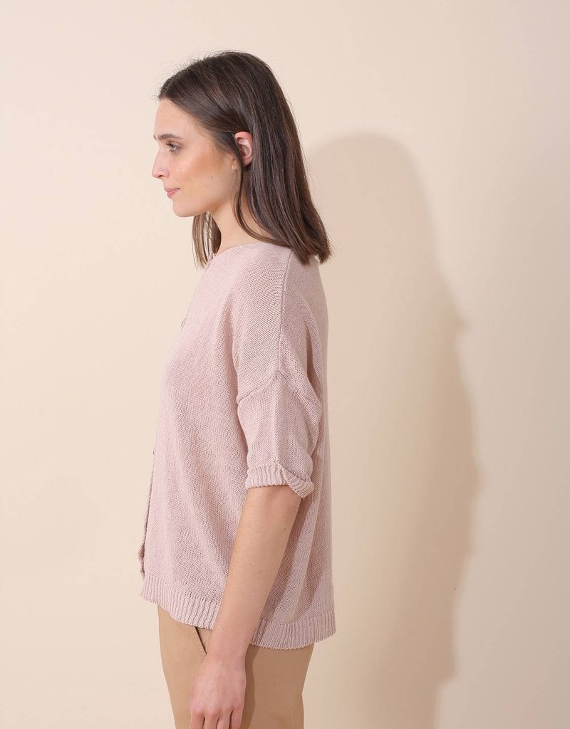 Indi and Cold Liz Short Sleeve Linen Cardigan (FINAL SALE)