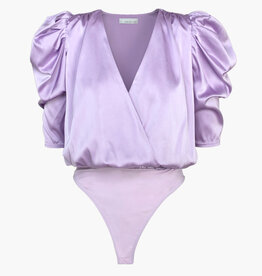 Adelyn Rae Lila Satin Puff Sleeve Bodysuit *Two Colours*