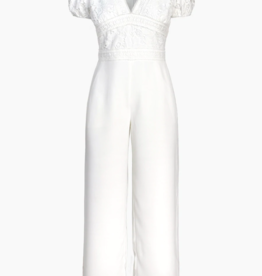 Adelyn Rae Helia Lace Crepe Jumpsuit **TWO SIZES LEFT X-SMALL, X-LARGE**