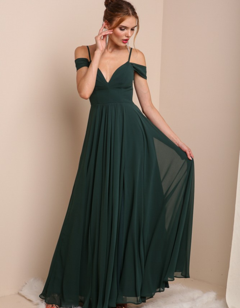 Cara Maxi Dress in Emerald Green Adorn Boutique