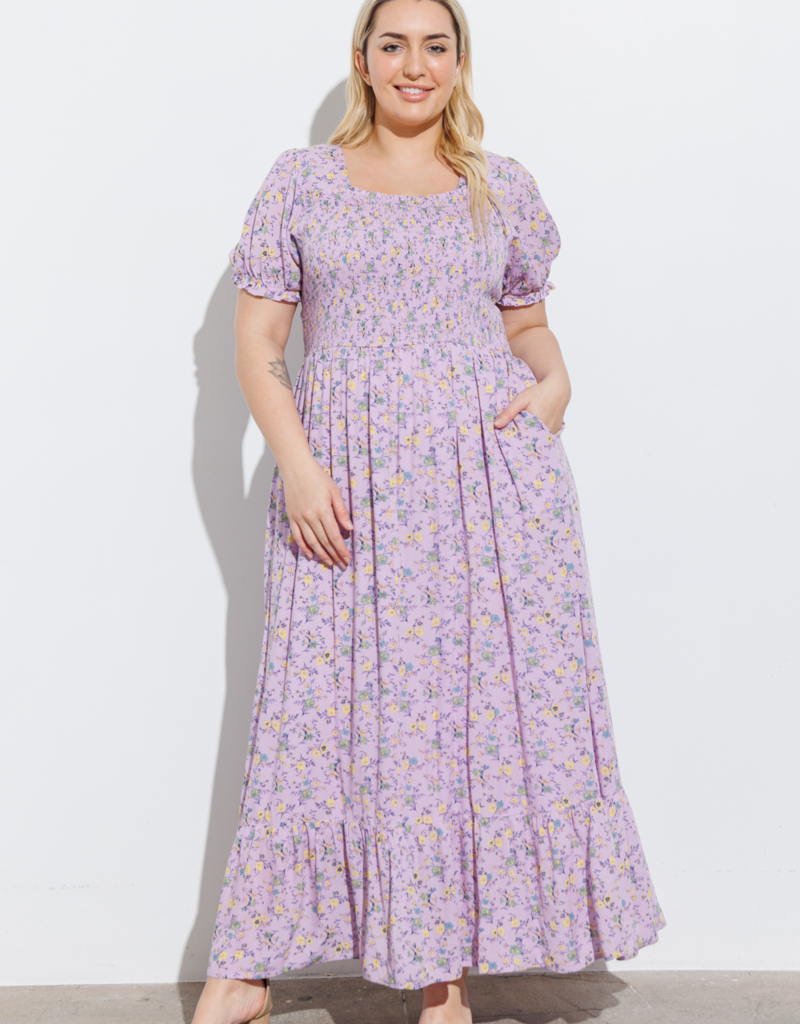 Square Neck Floral Maxi Dress - Adorn Boutique