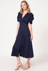 Adelyn Rae Lacey Puff Sleeve Satin Dress (FINAL SALE)