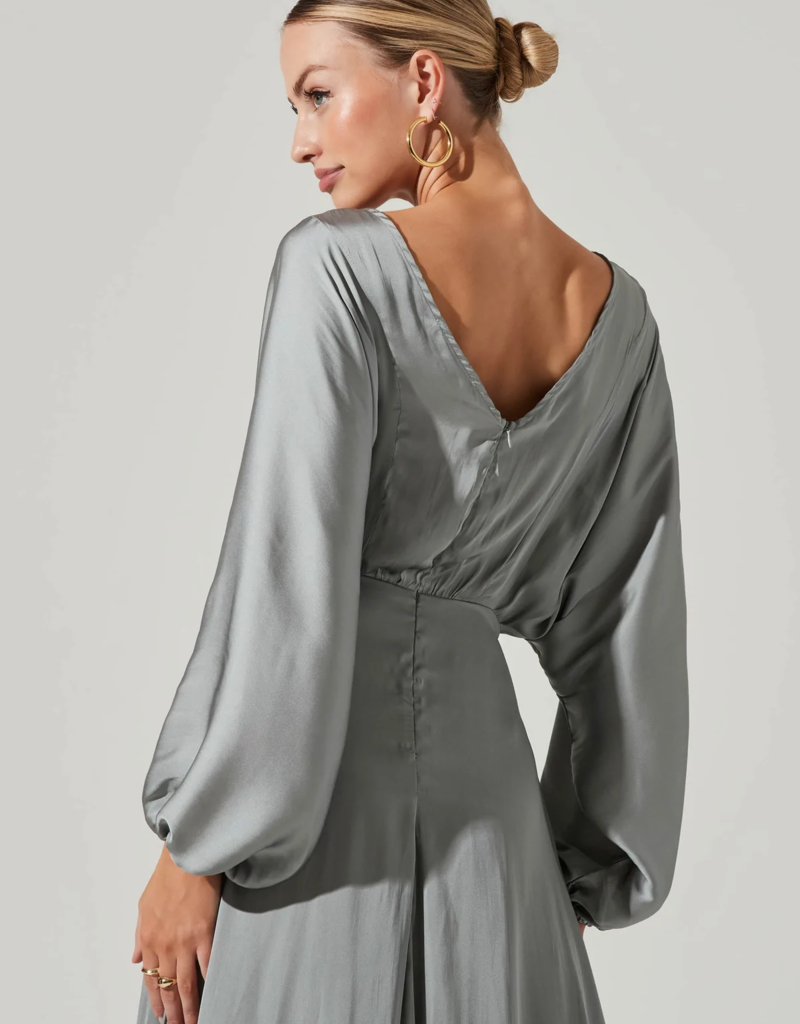 Hazel Satin Dolman Sleeve Dress - Adorn Boutique