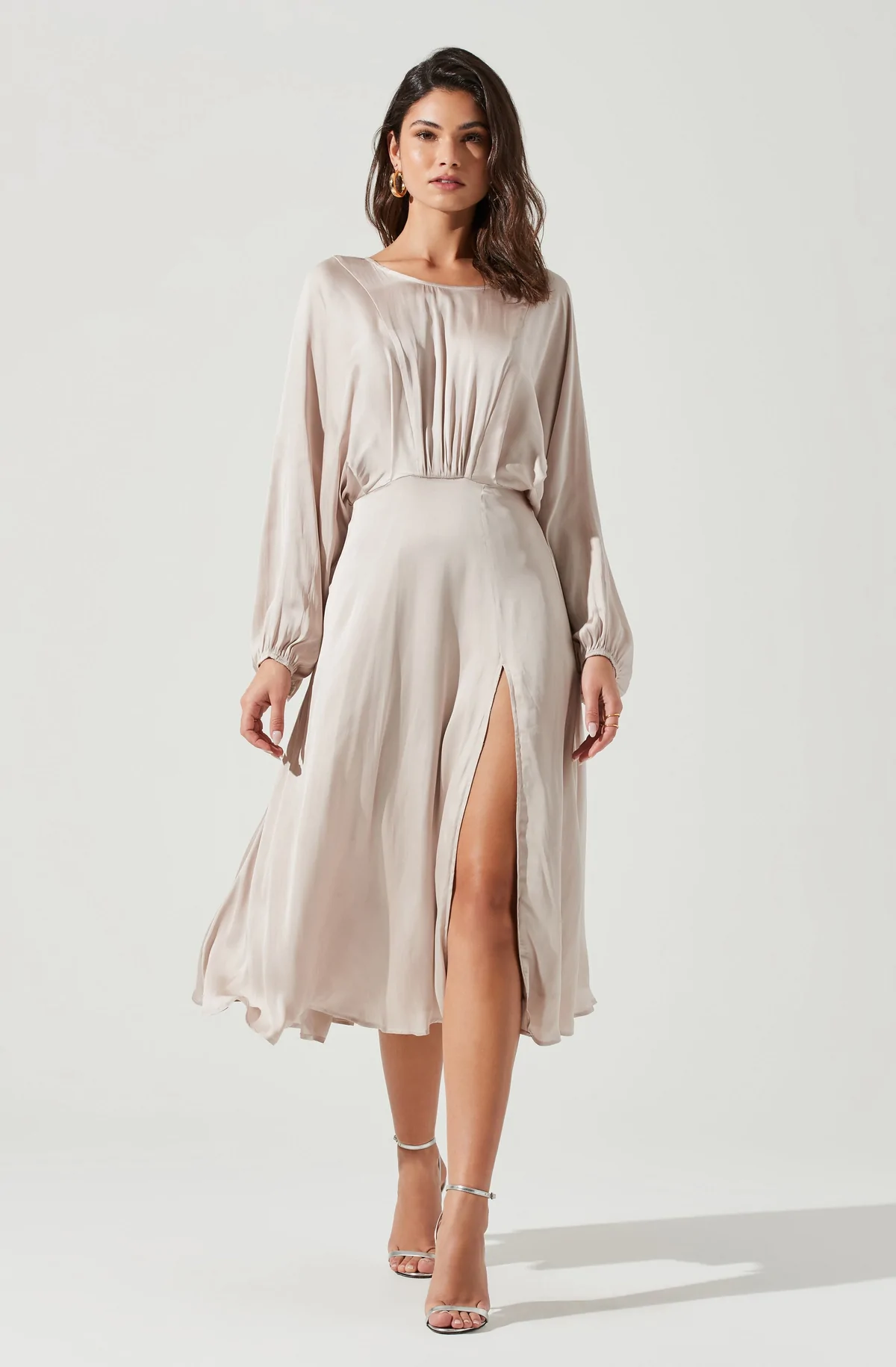 Hazel Satin Dolman Sleeve Dress